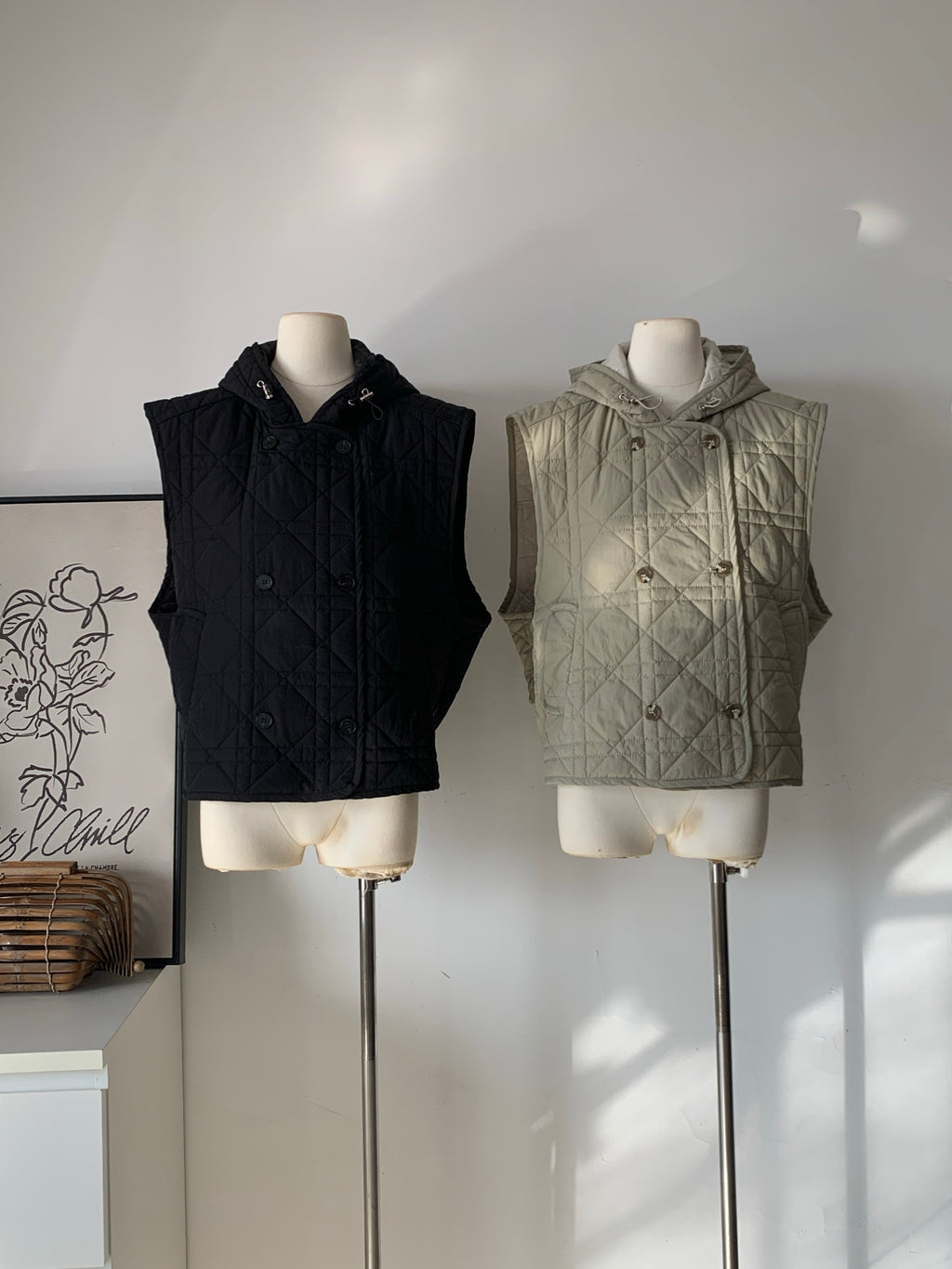 Ladies Quilted Hooded Sleeveless Vest
