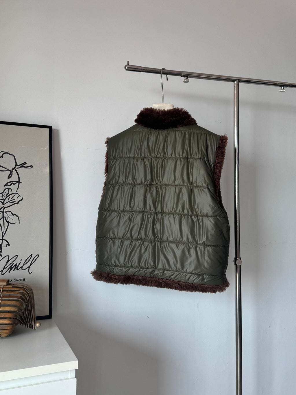 Reversible Faux Fur Stand-Collar Vest (Two-Way Wear)