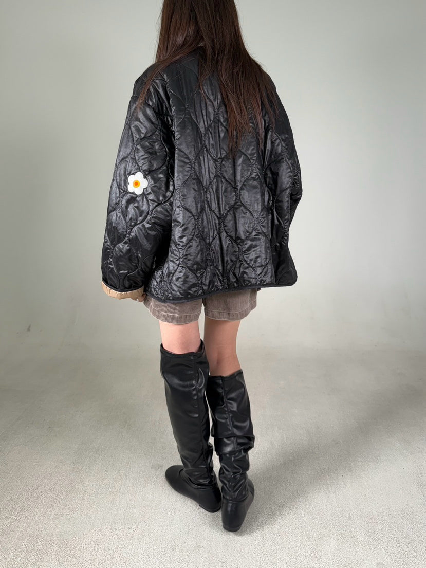 Ladies Daisy Embroidered Quilted Jacket