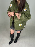 Ladies Daisy Embroidered Quilted Jacket