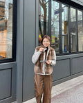 Ladies Faux Fur Paneled Knit Jacket