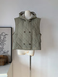 Ladies Quilted Hooded Sleeveless Vest