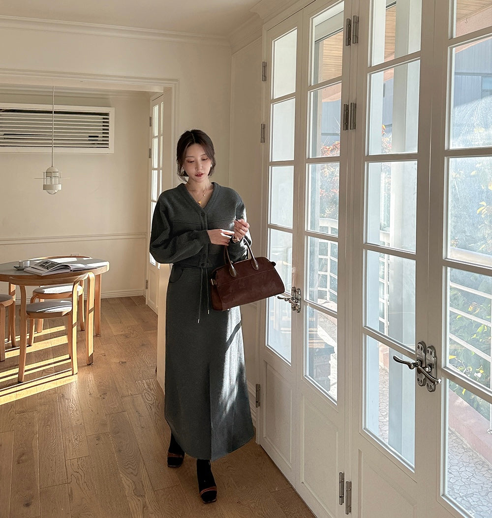 Ladies Fleece Lined Fleece Sweatshirt + Maxi Skirt Set