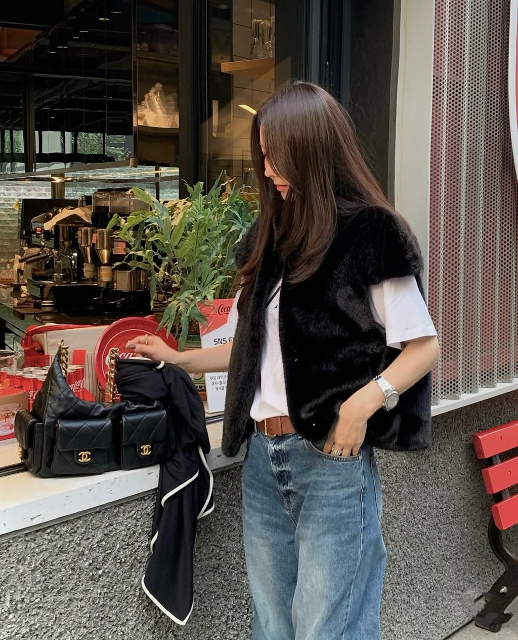 Ladies Faux Fur Sleeveless Vest