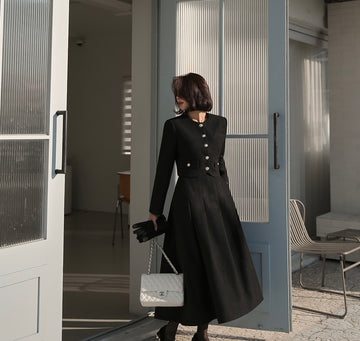 Ladies Wool Blend Cropped Jacket & Maxi Skirt Set