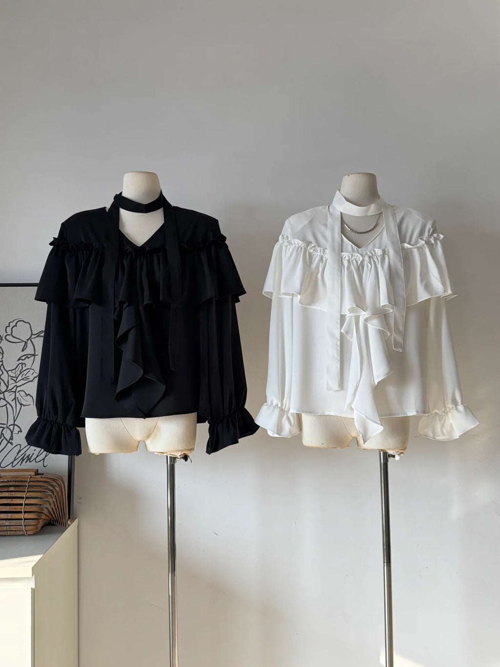 Ladies Ruffled Halter Neck Satin Blouse