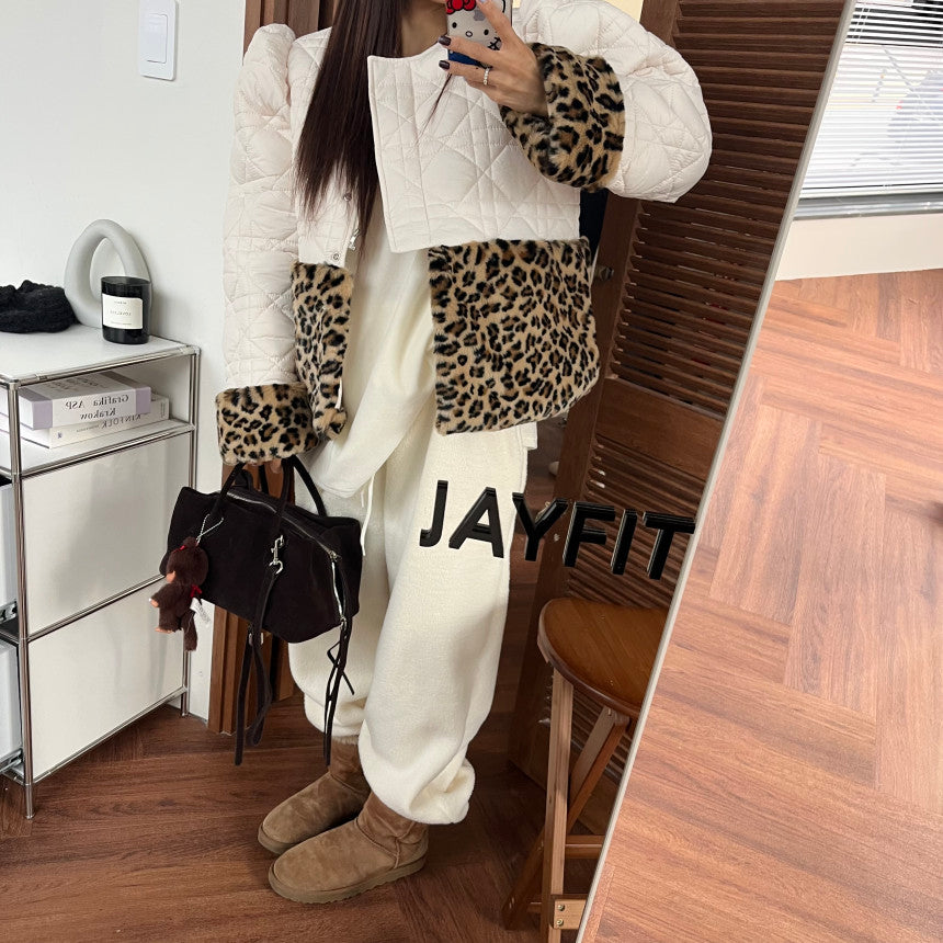 Ladies Quilted Contrast Trim Cropped Jacket