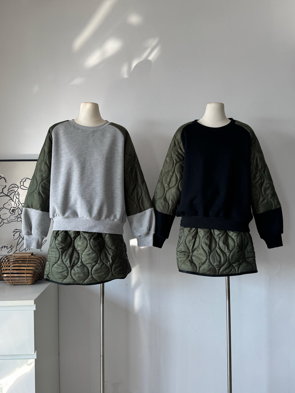 Ladies Quilted Panel Sweatshirt & Skirt Set