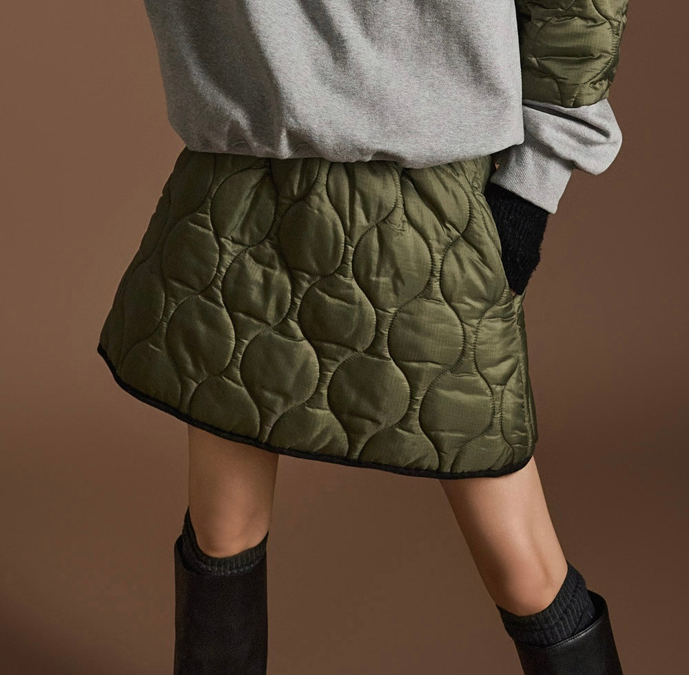 Ladies Quilted Panel Sweatshirt & Skirt Set