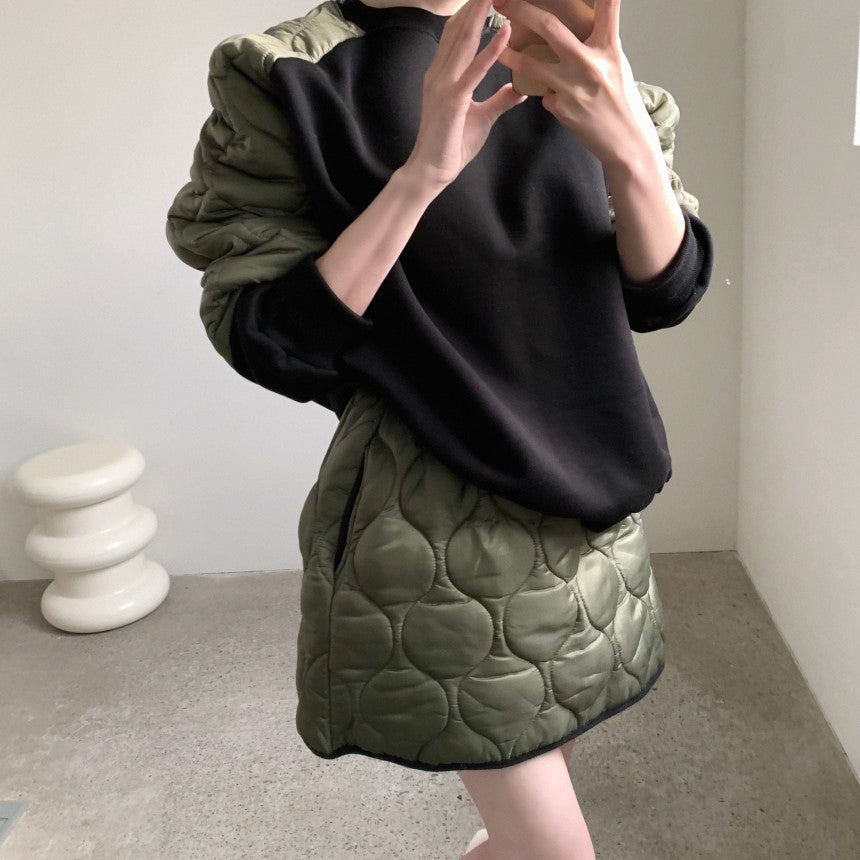 Ladies Quilted Panel Sweatshirt & Skirt Set