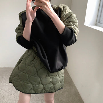 Ladies Quilted Panel Sweatshirt & Skirt Set