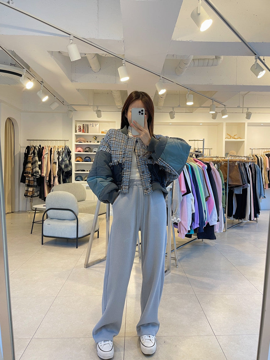 Women's Patchwork Plaid Bomber Jacket (Two Color Options)