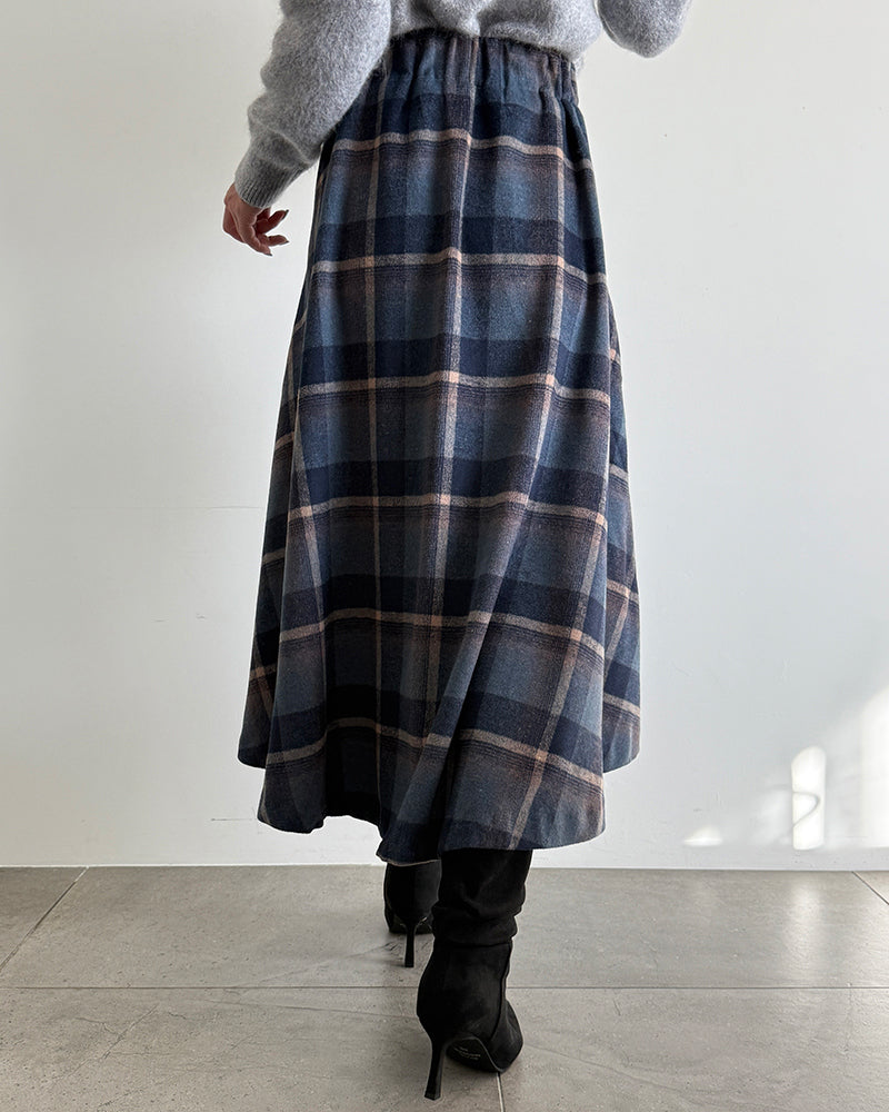 Women's Plaid Wrap Midi Skirt (Two Color Options)