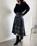 Women's Plaid Wrap Midi Skirt (Two Color Options)