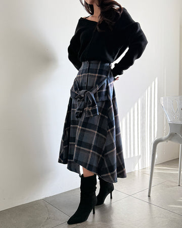 Women's Plaid Wrap Midi Skirt (Two Color Options)