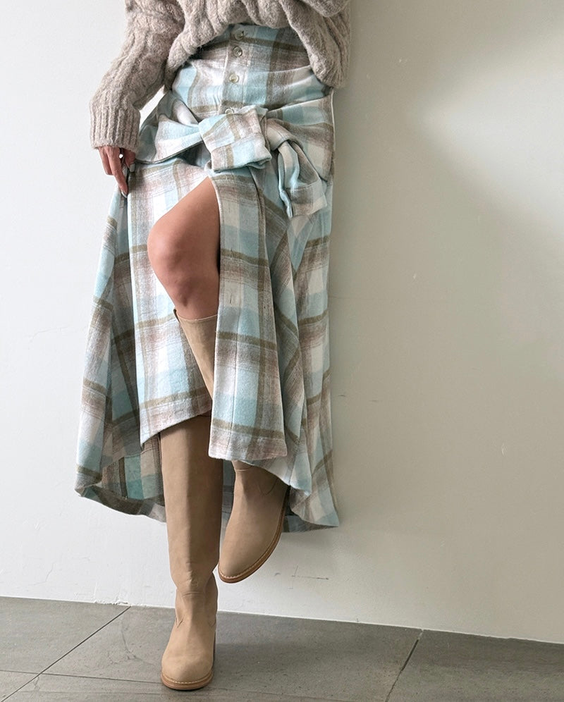 Women's Plaid Wrap Midi Skirt (Two Color Options)