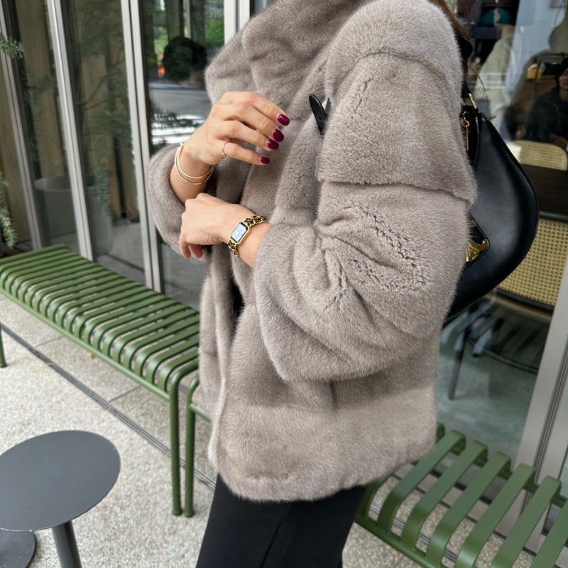 Women's Detachable Hem Faux Mink Fur