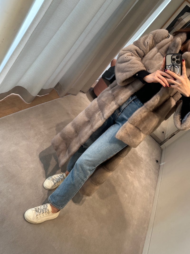 Women's Detachable Hem Faux Mink Fur