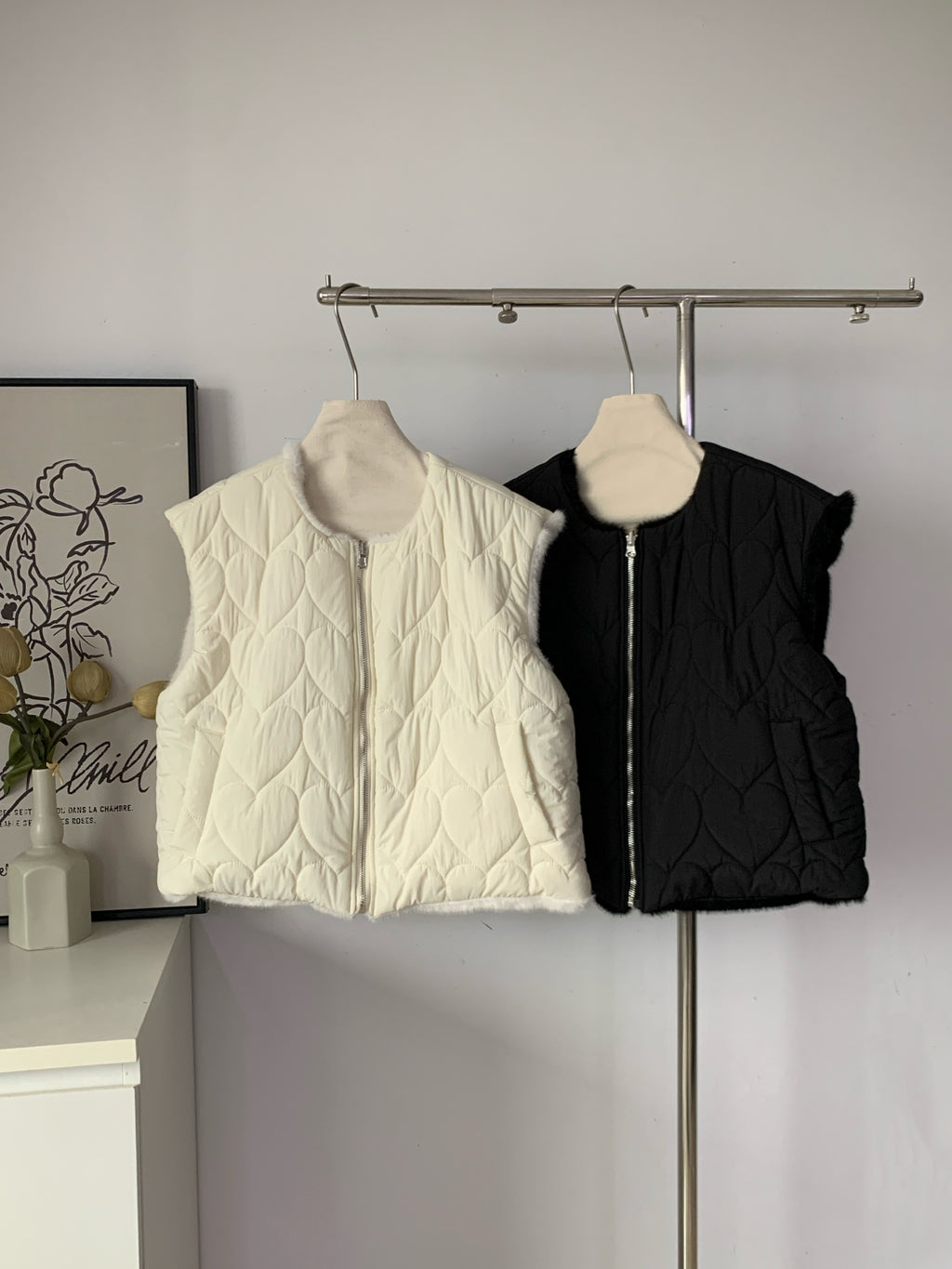 Women's Reversible Quilted & Faux Fur Vest