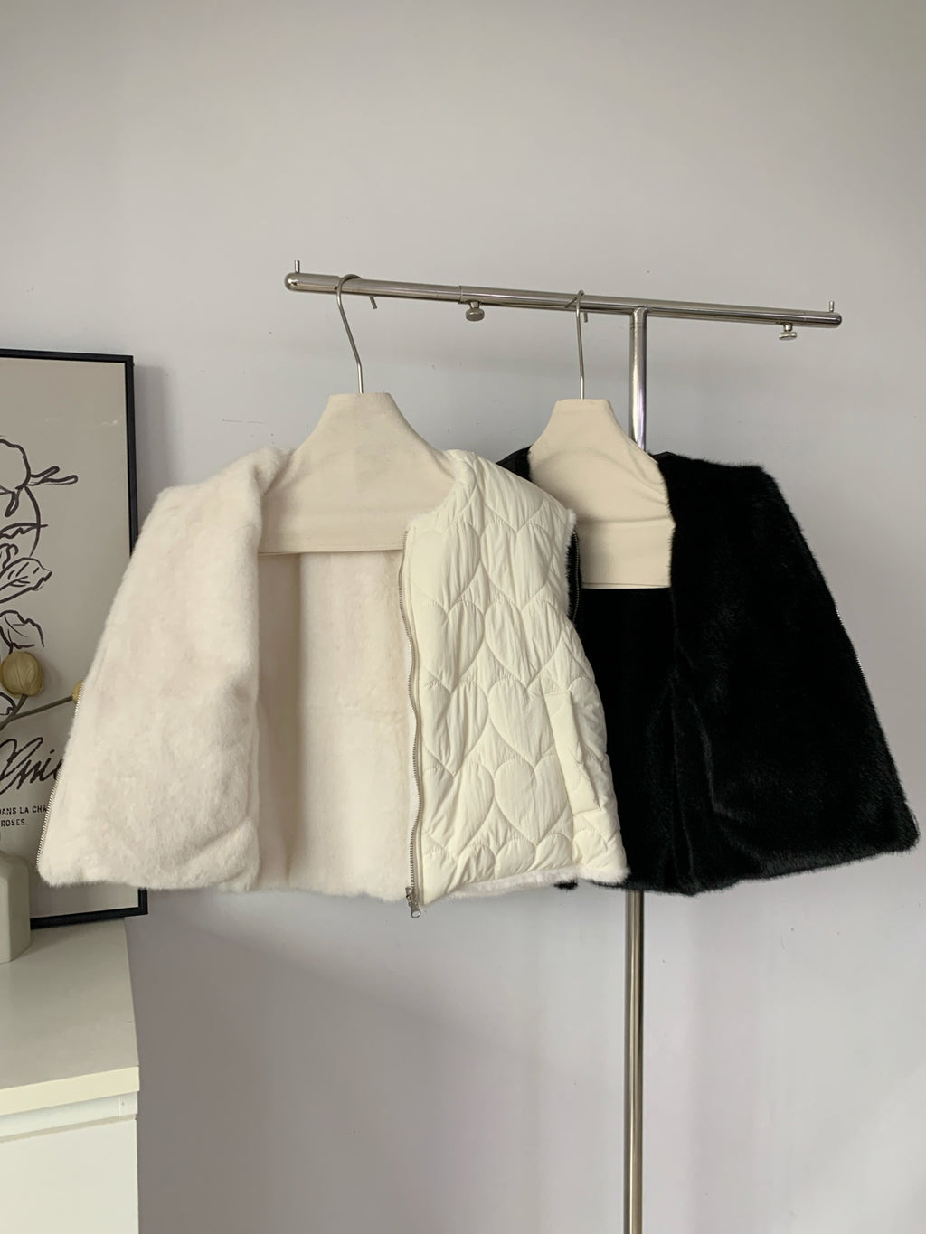 Women's Reversible Quilted & Faux Fur Vest