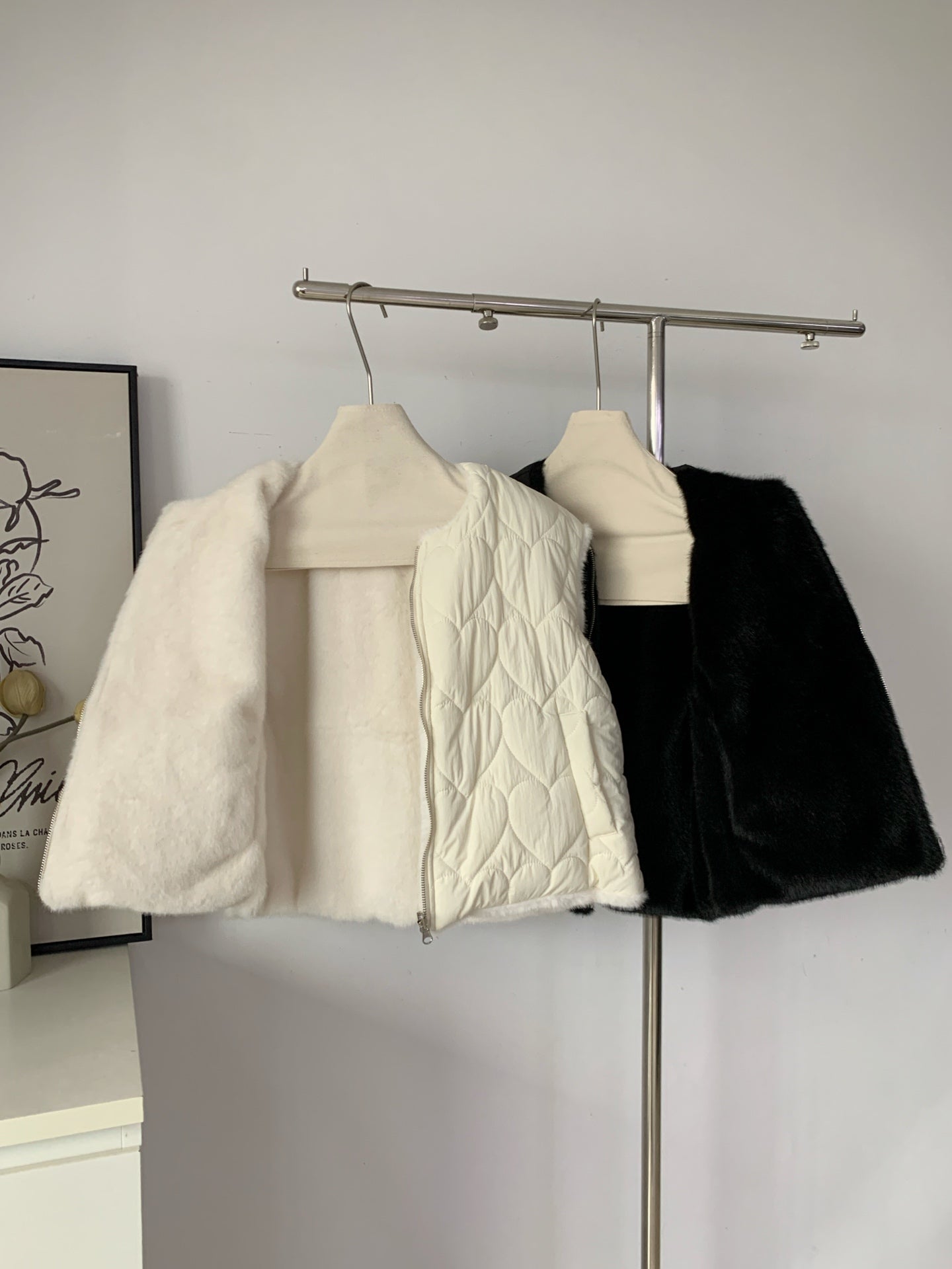 Women's Reversible Quilted & Faux Fur Vest