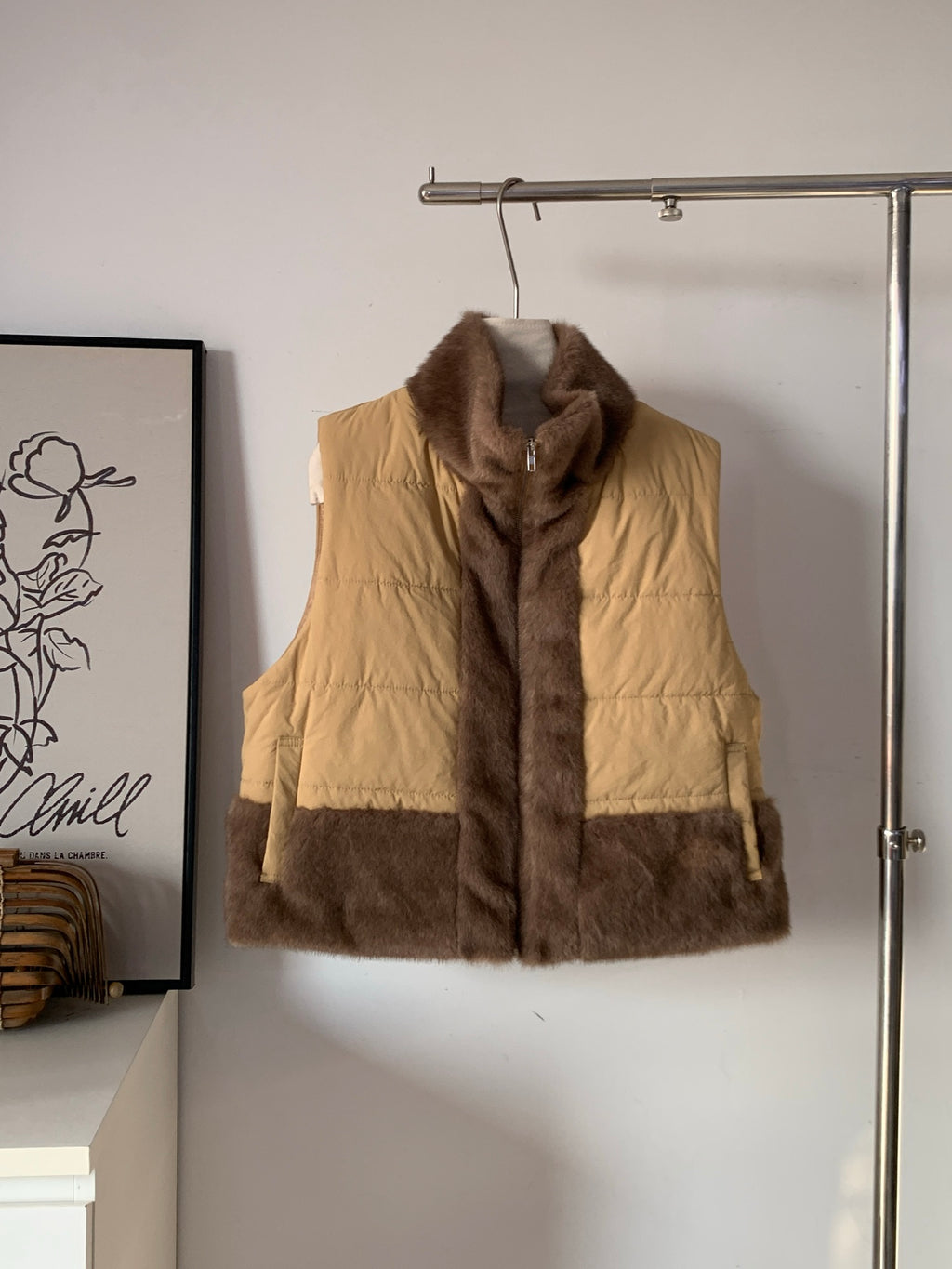 Women's Faux Fur & Quilted Padded Vest