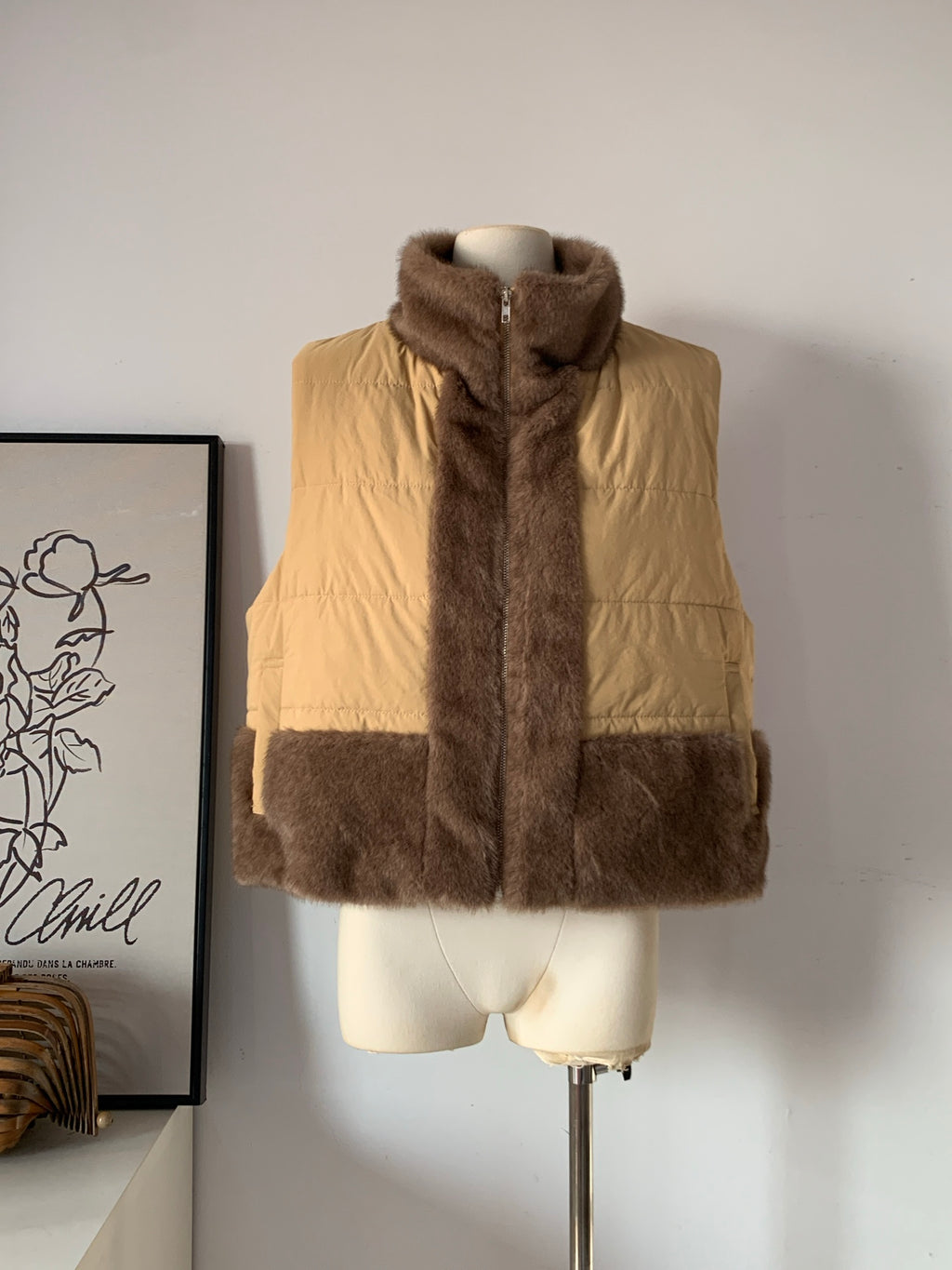 Women's Faux Fur & Quilted Padded Vest