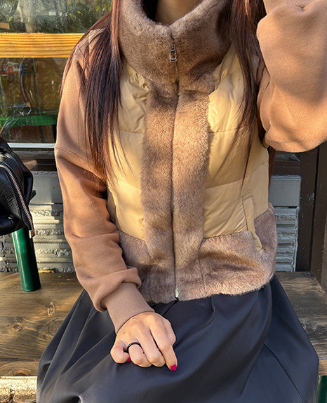 Women's Faux Fur & Quilted Padded Vest