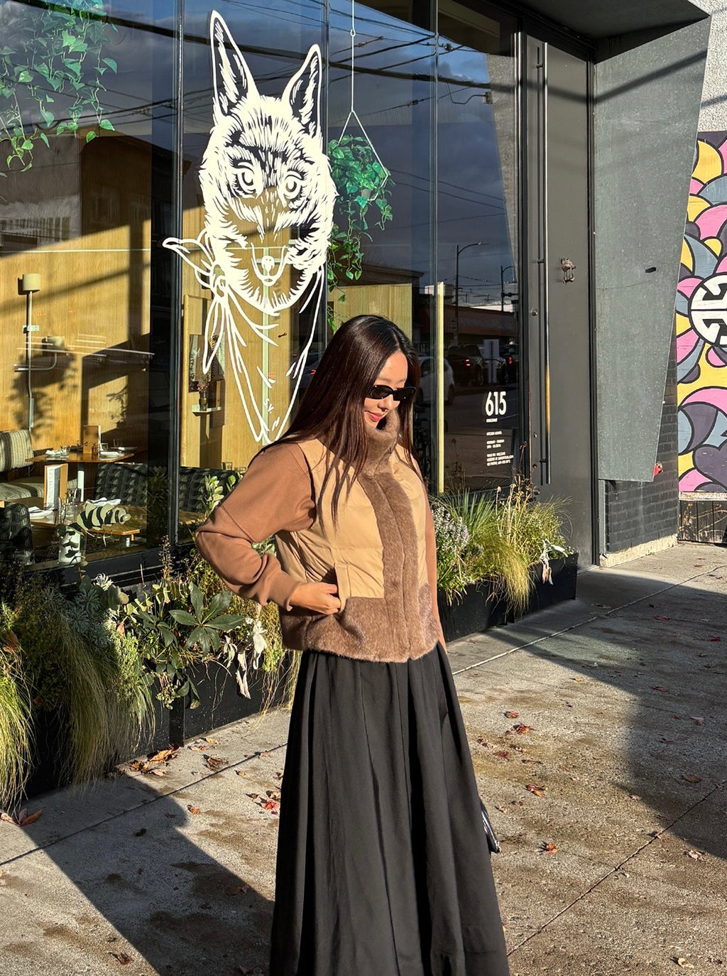 Women's Faux Fur & Quilted Padded Vest