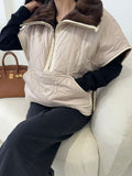 Women's Reversible Quilted & Faux Fur Cape Vest