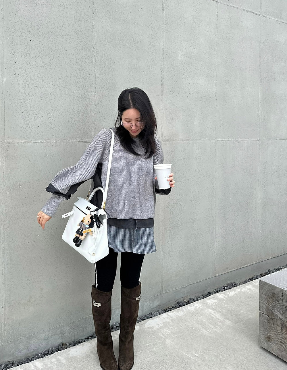 Women's Layered Knit & Shirt Hybrid Sweater