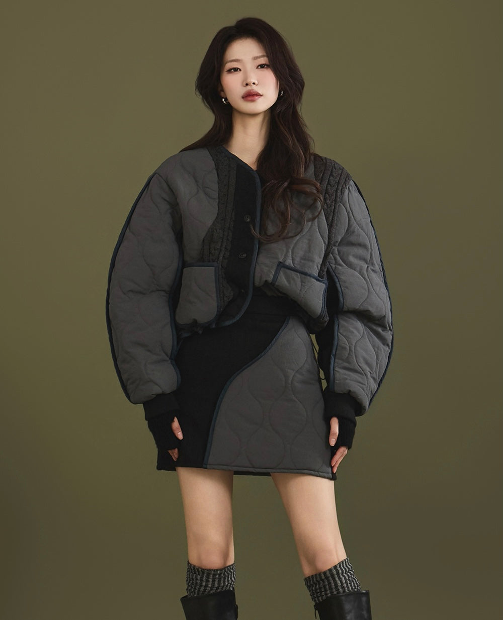 Women's Quilted Padded 2-Piece Set