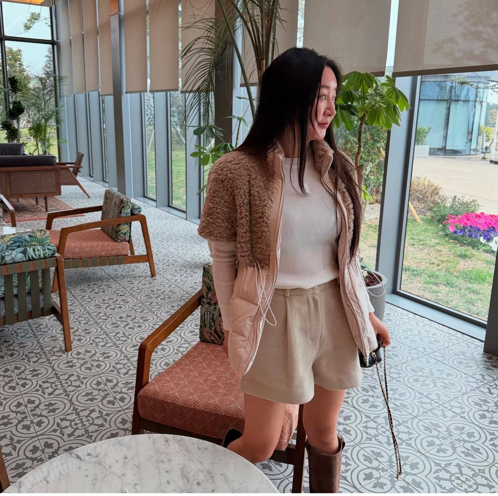 Women's Teddy Fleece & Quilted Padded Hybrid Gilet