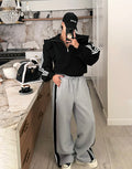 Women's Brushed Fleece Ruffle Trim Tracksuit Set