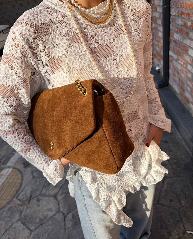 Women's Floral Lace Sheer Asymmetric Blouse