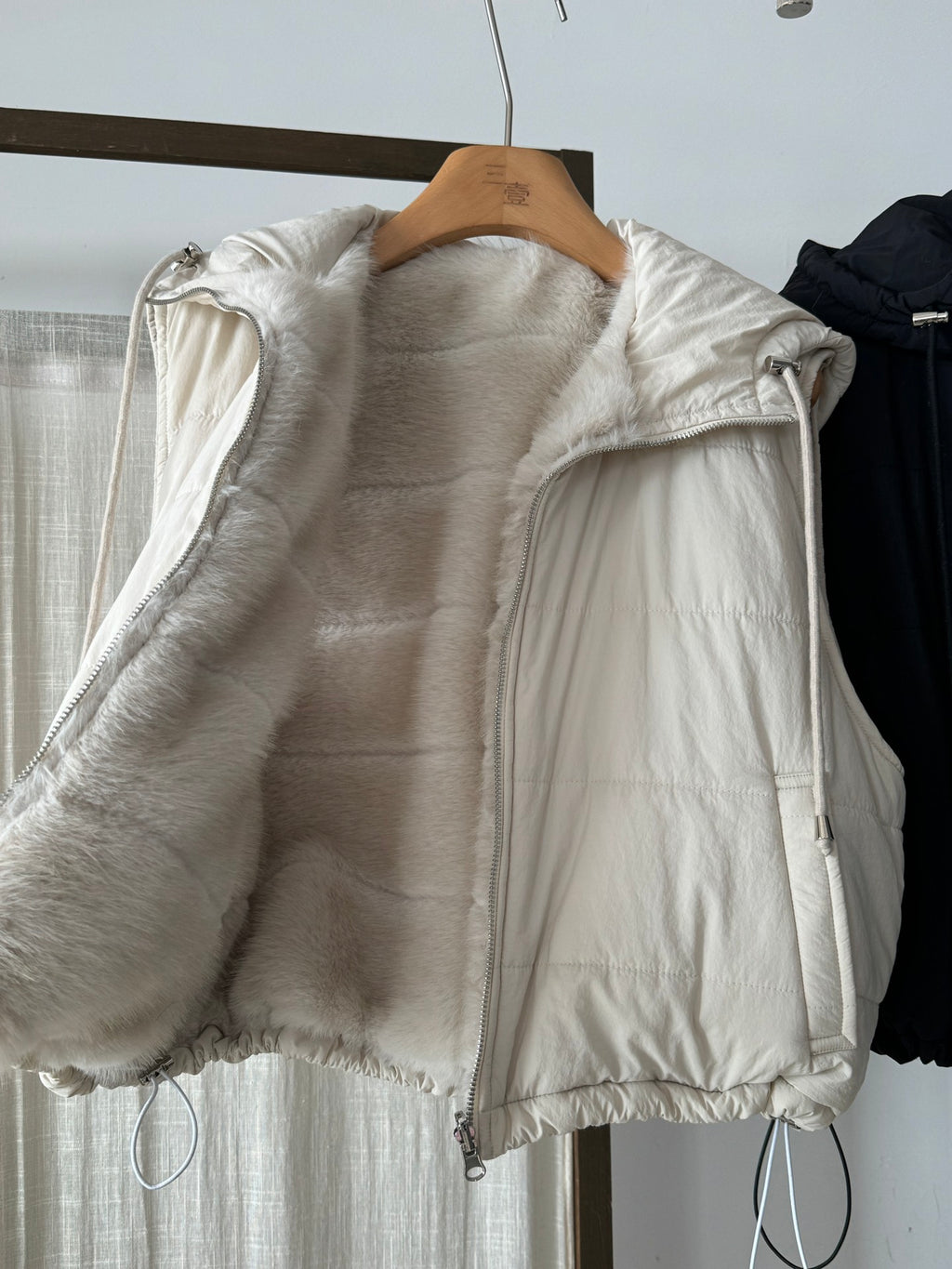 Women's Reversible Faux Fur & Quilted Padded Hooded Gilet