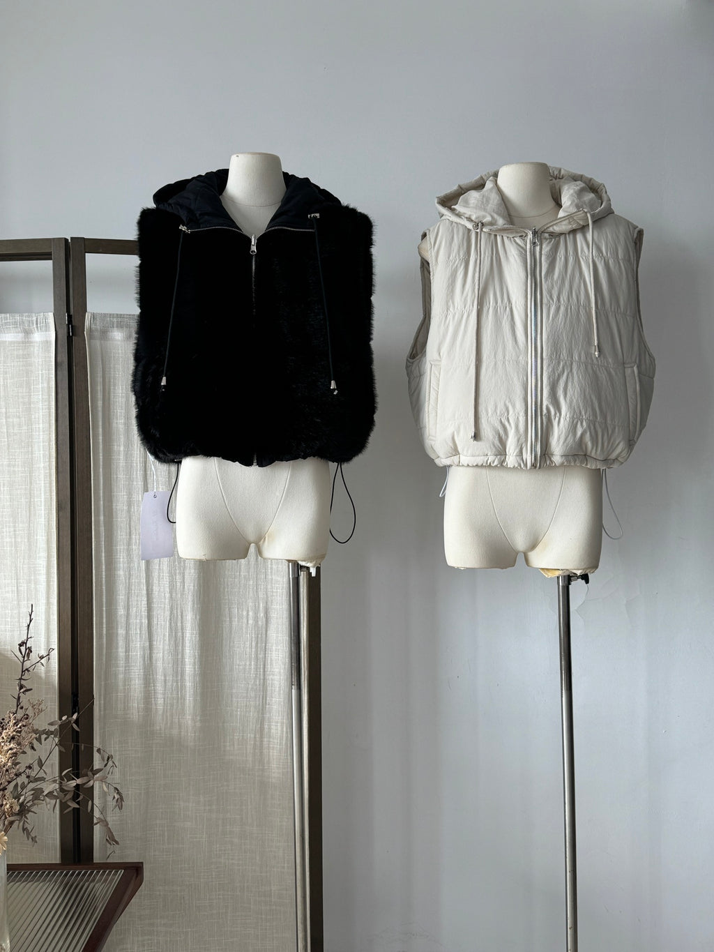 Women's Reversible Faux Fur & Quilted Padded Hooded Gilet