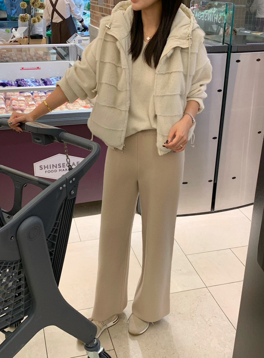 Women's Reversible Faux Fur & Quilted Padded Hooded Gilet