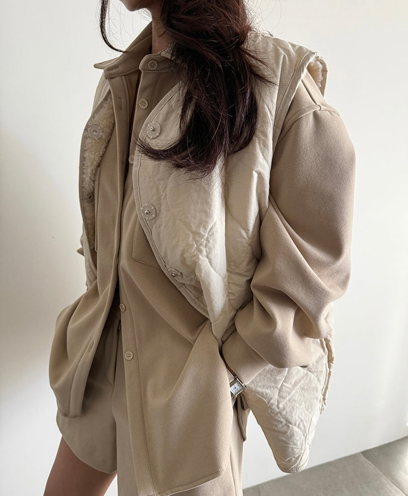 Women's Reversible Sherpa & Quilted Gilet Vest