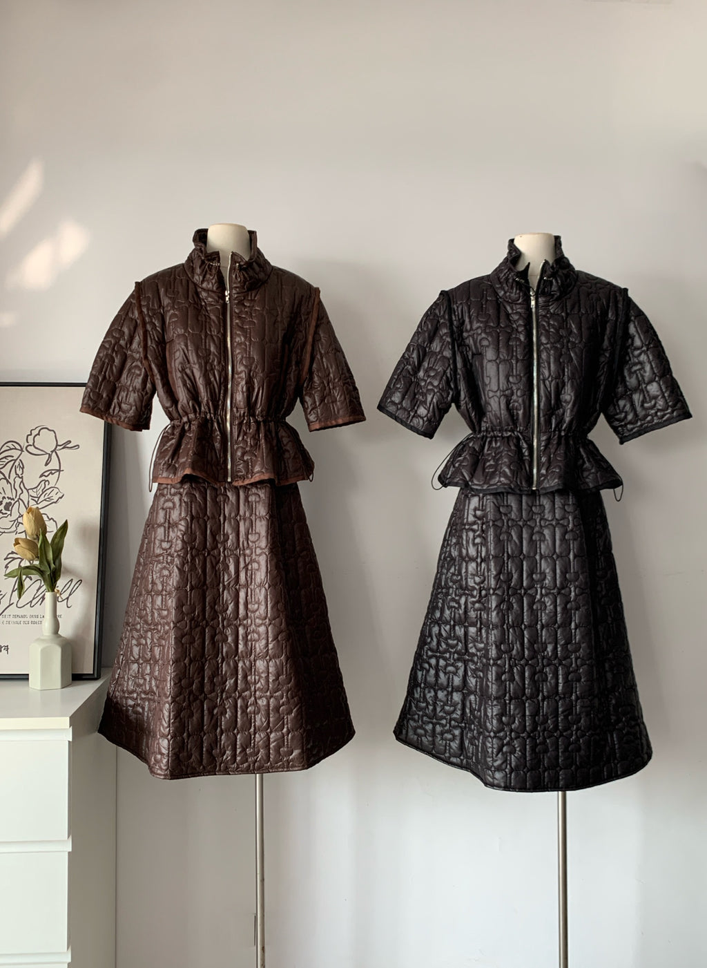Women's Quilted Puffer Two-Piece Set