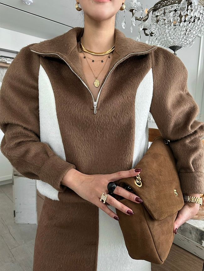 Women's Color Block Fleece Two-Piece Set