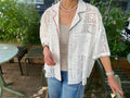 Women's Jacquard Lace Contrast Stitch Shirt